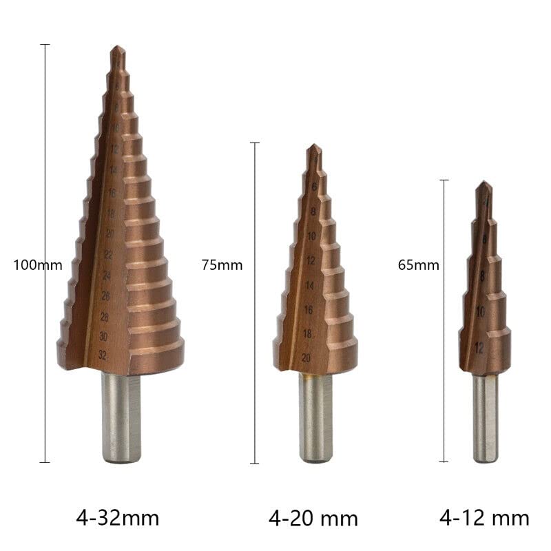 YADAV 3PCS Hexagon Shank Straight Slot Step Drill Bit HSS Pagoda 412420432MM - Image 3