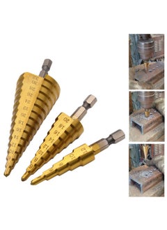 YADAV YADAV 3PCS Hexagon Shank Straight Slot Step Drill Bit HSS Pagoda 412420432MM  - Image 2
