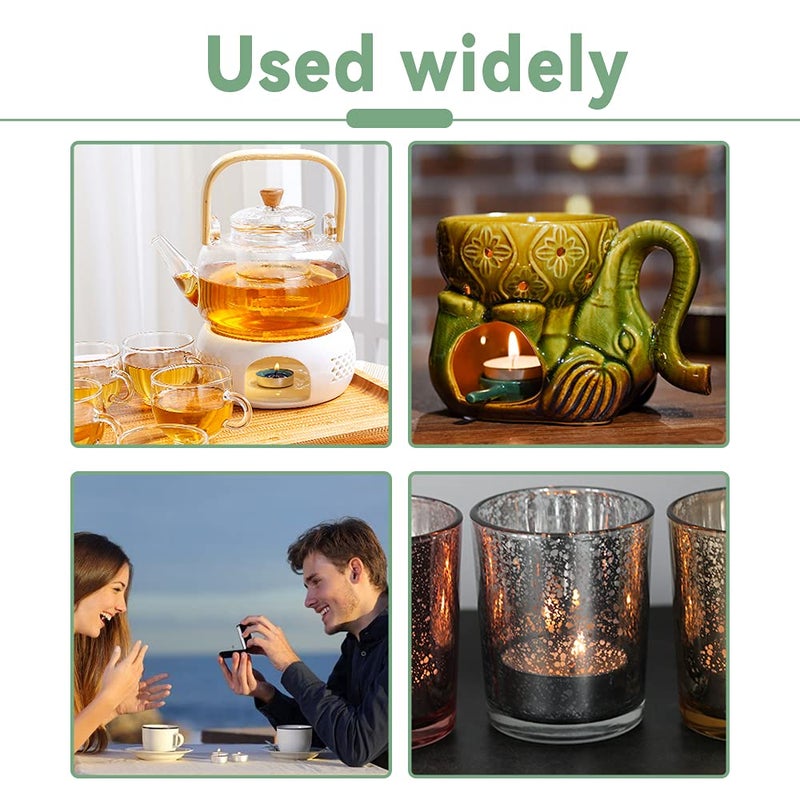 WFPLUS 100 Pcs Aluminum Tea Lights Cups, Empty Case Candle Wax Containers, Metal Tea Light Tins with 100 Pcs Candle Wicks Packaged in Carton Box, Candle Mold for DIY Candles Making Supplies - Image 3