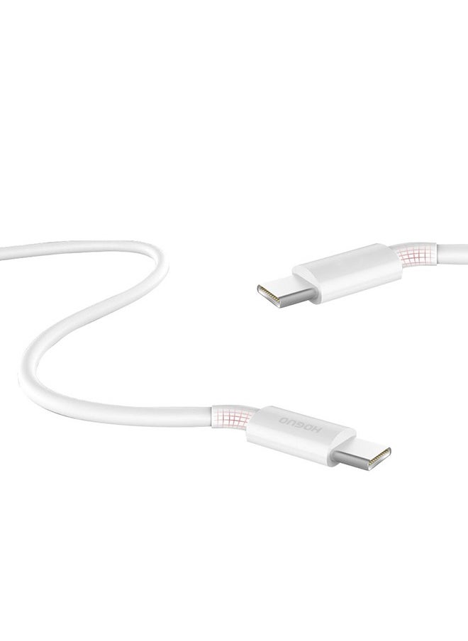 HOGUO - 1 Meter USB Type-C Output 5A Data Sync Quick Charging Cable White - Image 1