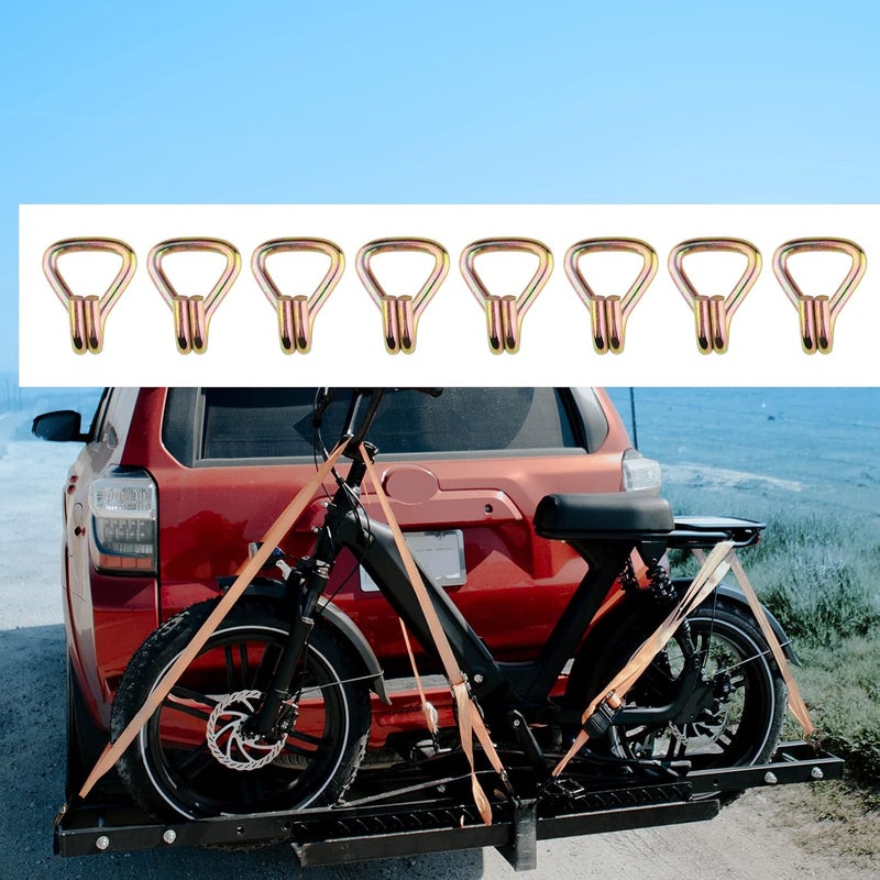 klarako 8Pcs Steel Universal Ratchet Strap Double J Hook Replacement tie Trailer Spare Accessories - Image 5
