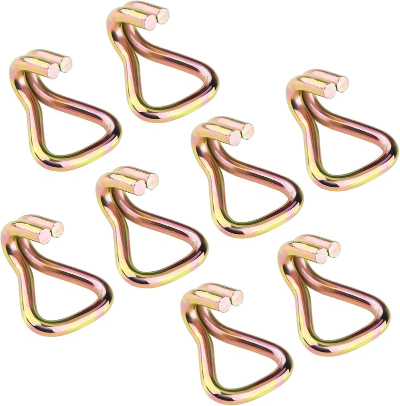 klarako 8Pcs Steel Universal Ratchet Strap Double J Hook Replacement tie Trailer Spare Accessories - Image 2
