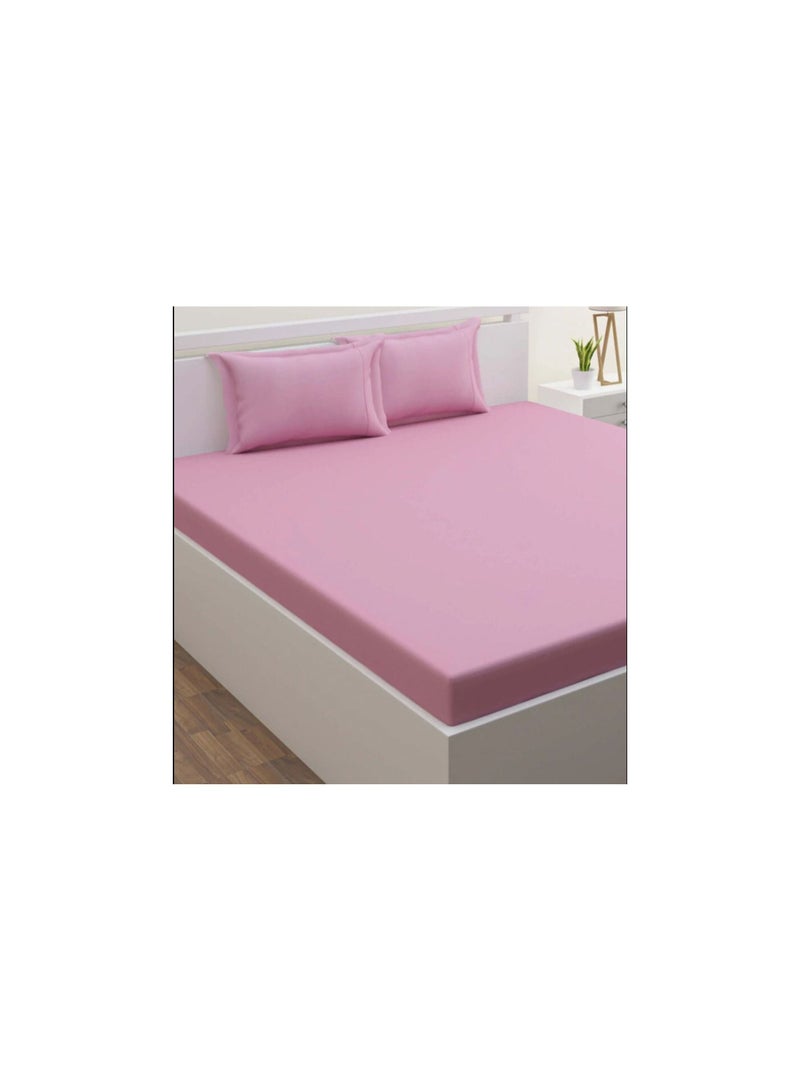 King 4 Pcs Fitted Sheet Set - Lightweight and Soft 90 GSM Includes One Fitted Sheet One Bed Sheet and Two Pillow Cases
