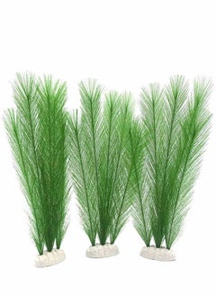 Generic 3 Pcs Artificial Seaweed Water Plants for Aquarium, Plastic Green Plants Aquarium Decorations for Fish Tank, Home Décor  - Image 1