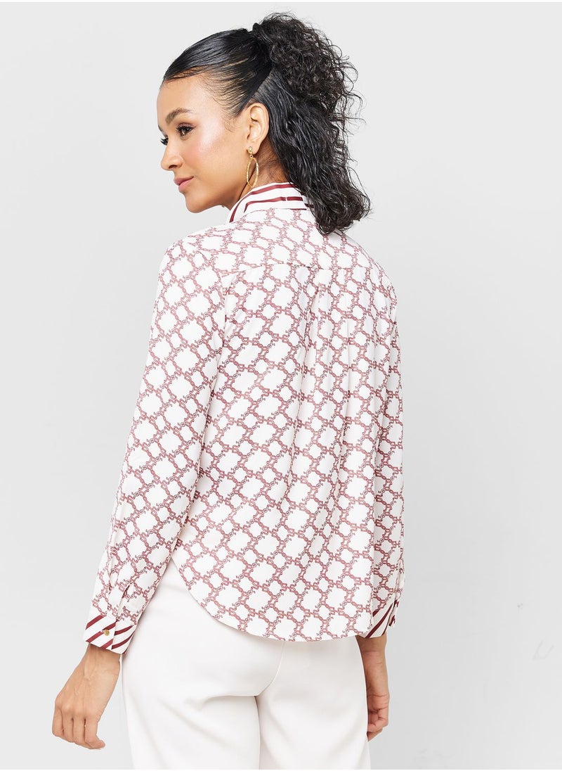 ELLA - Printed Button Down Shirt - Image 1