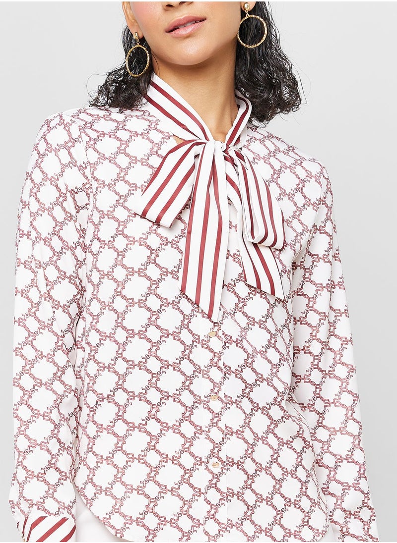ELLA - Printed Button Down Shirt - Image 1