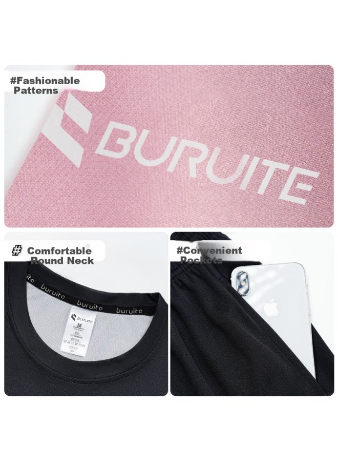 Buruite Fitness Clothing For Women, Spring And Summer Ice Silk Quick-dry Short-sleeve Sportswear Set, Basketball Equipment, Training Running T-shirt - Image 3