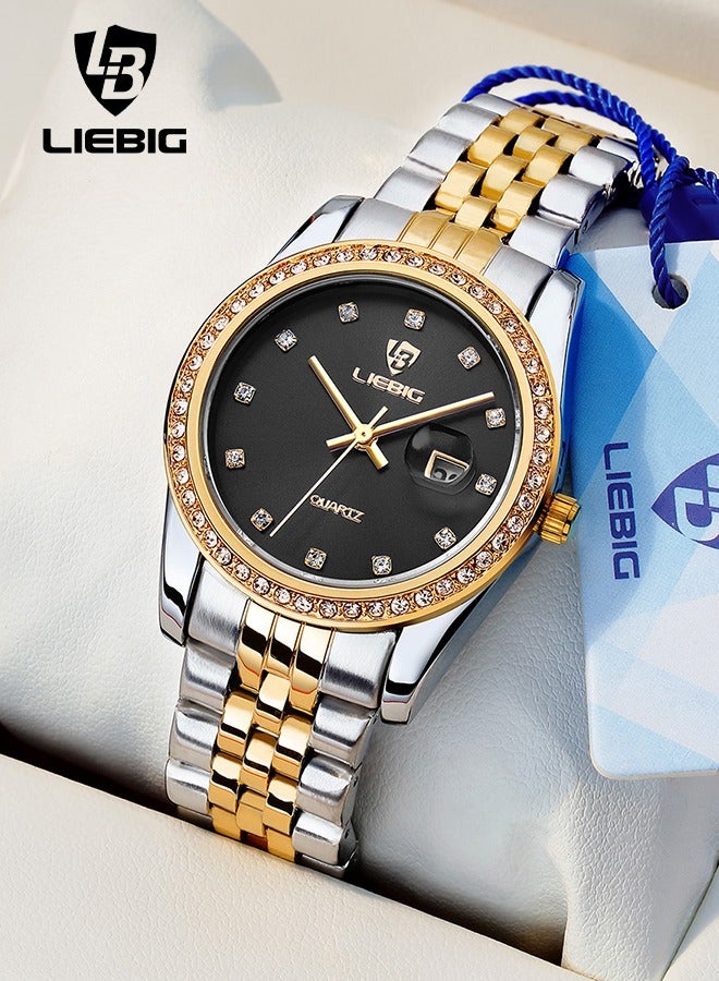 LIEBIG watch for women Casual Diamond Watch Stainless Steel Waterproof Fashion Luxury Wrist Watch - Image 1