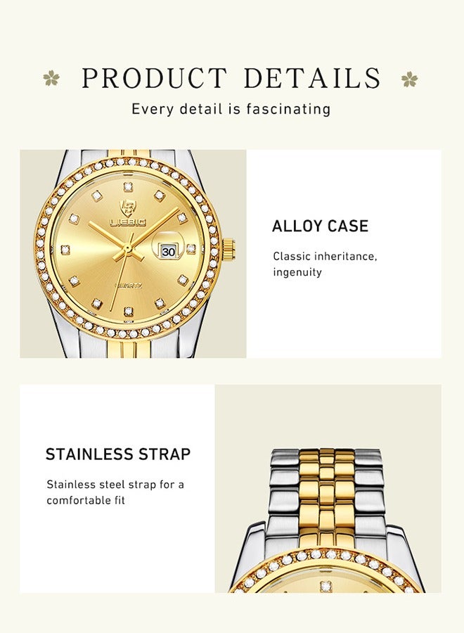 LIEBIG watch for women Casual Diamond Watch Stainless Steel Waterproof Fashion Luxury Wrist Watch - Image 4