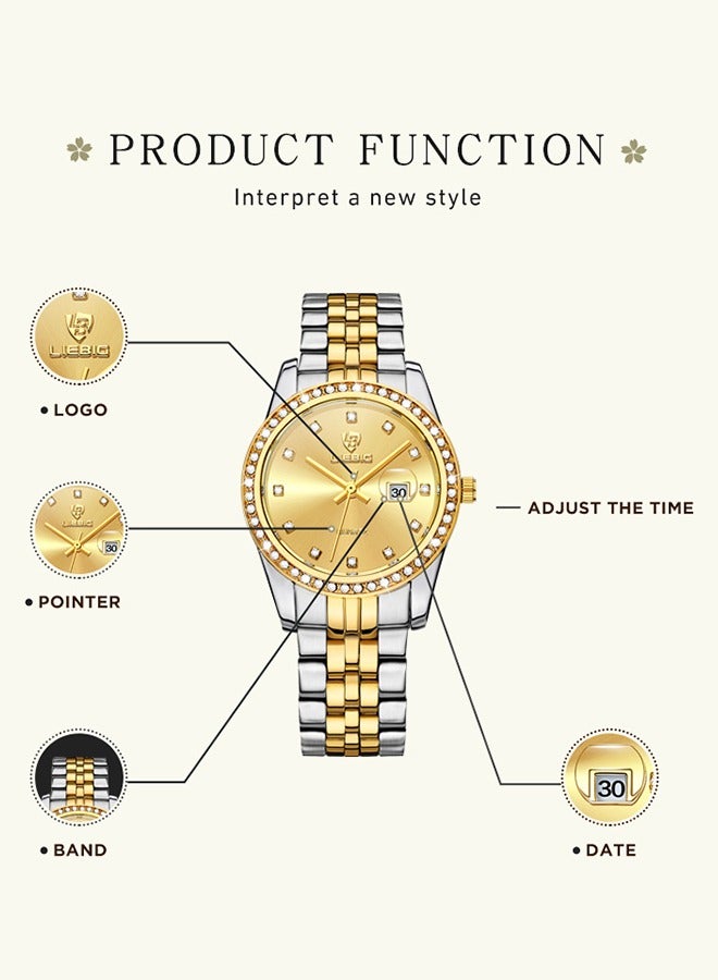 LIEBIG watch for women Casual Diamond Watch Stainless Steel Waterproof Fashion Luxury Wrist Watch - Image 3
