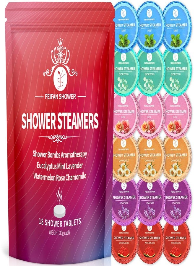 FEIFAN SHOWER Shower Steamers Aromatherapy, Easter Basket Stuffers for Teens, 18-Pack Shower Bombs Organic Eucalyptus Mint Rose Lavender Chamomile Watermelon Essential Oil, Birthday Gifts for Women Wife - Image 1