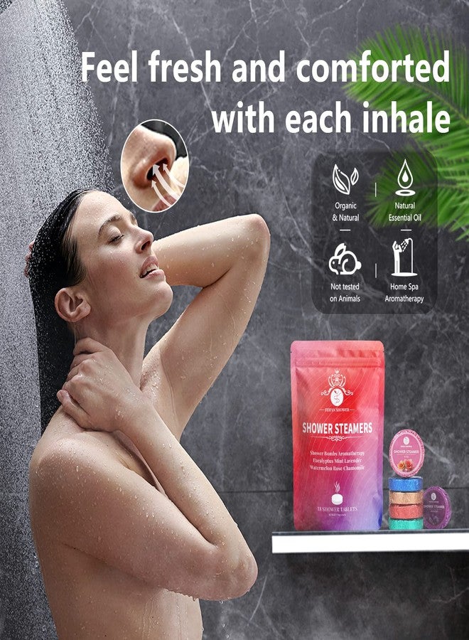 FEIFAN SHOWER Shower Steamers Aromatherapy, Easter Basket Stuffers for Teens, 18-Pack Shower Bombs Organic Eucalyptus Mint Rose Lavender Chamomile Watermelon Essential Oil, Birthday Gifts for Women Wife - Image 2