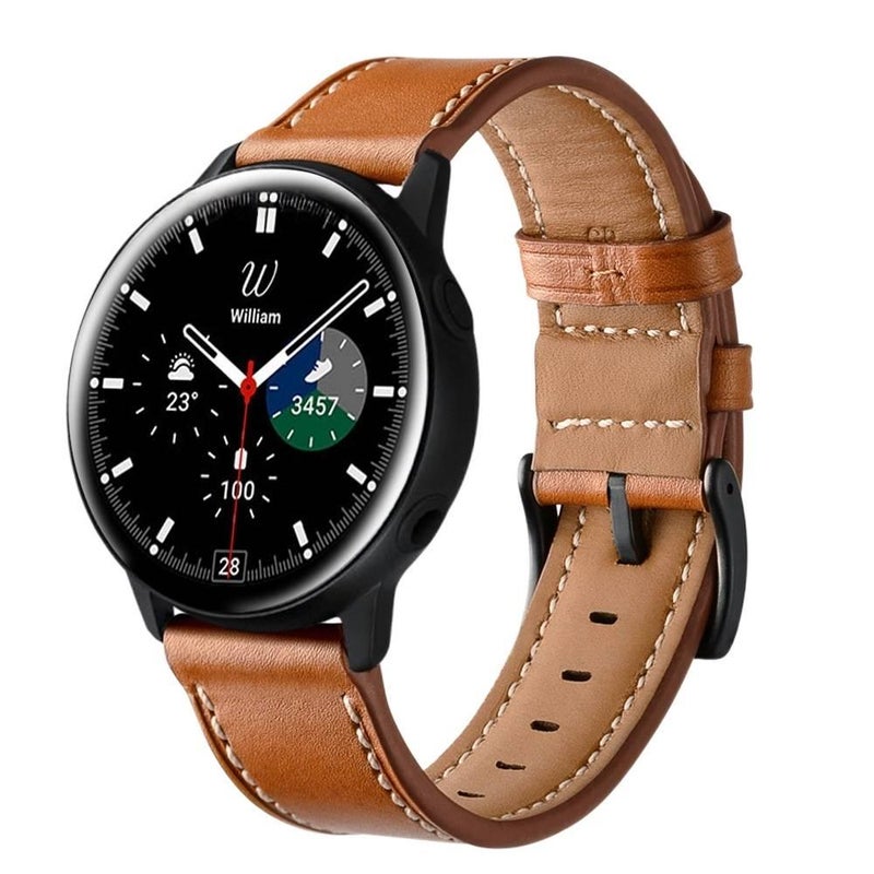 سوار ساعة ذكية باللون أحمر قابل للتعديل سوار جلدي كلاسيكي متوافق مع Samsung Galaxy Watch 7 بملاءمة قابلة للتعديل وحزام بديل للاستخدام اليومي للاستخدام الداخلي للرحلات اليومية - Image 2