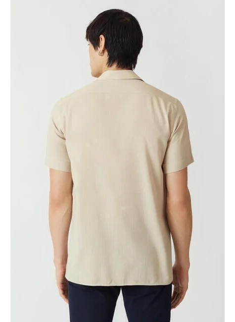 Bisse Men's Regular Fit Short Sleeve Shirt BEIGE GM22Y221158_D07