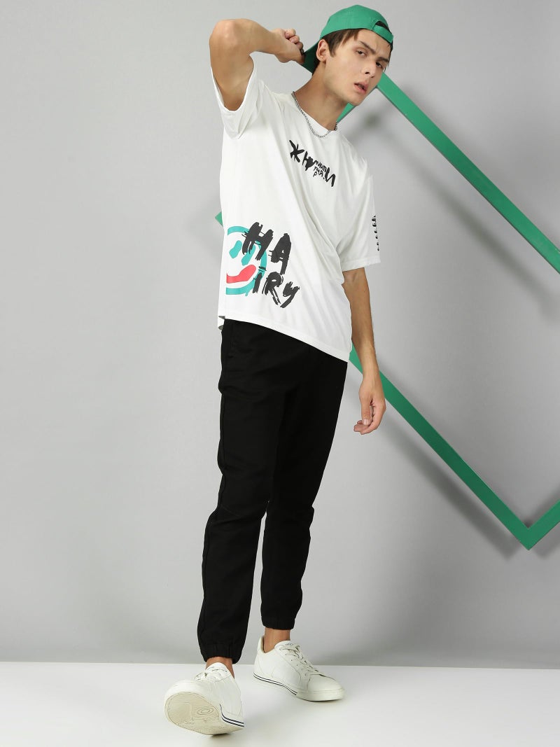 RodZen Men's Polyester Oversized Graphic Printed T-Shirt (XX-Large, White) - Image 5