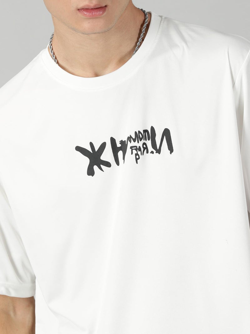 RodZen Men's Polyester Oversized Graphic Printed T-Shirt (XX-Large, White) - Image 3