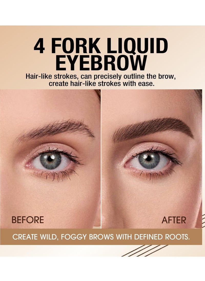 Generic - Brown Eyebrow Pen, 2 Pcs Brown Eyebrow Pencil With 4 Micro-Fork Tipm,Natural Stereoscopic Long-Lasting, Waterproof, Non-Fadin, Creates Natural Looking Brows Effortlessly, for All Brow Shapes - Image 1