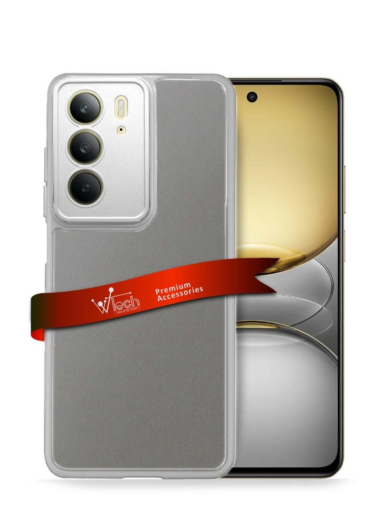 Wtech Realme C75 4G 2024 Hybrid Silicone with Translucent Back Protective Lens Shield Case Cover - Grey - Image 1