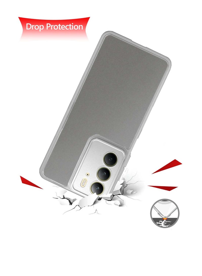 Wtech Realme C75 4G 2024 Hybrid Silicone with Translucent Back Protective Lens Shield Case Cover - Grey - Image 4