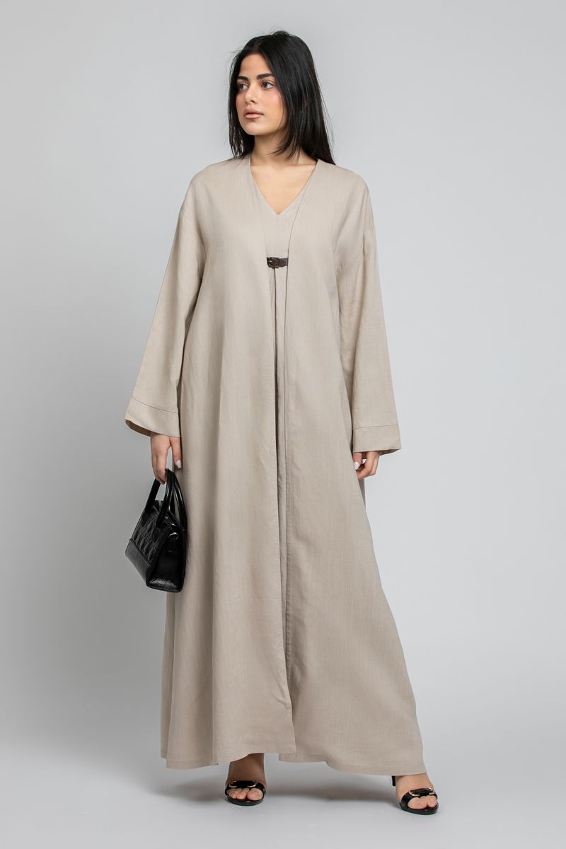 RINA Open Front Abaya with Wide Sleeves - Image 1
