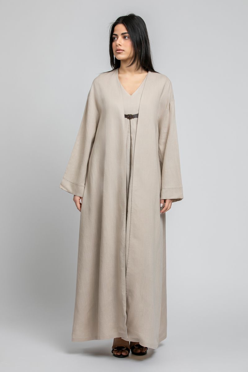 RINA Open Front Abaya with Wide Sleeves - Image 2