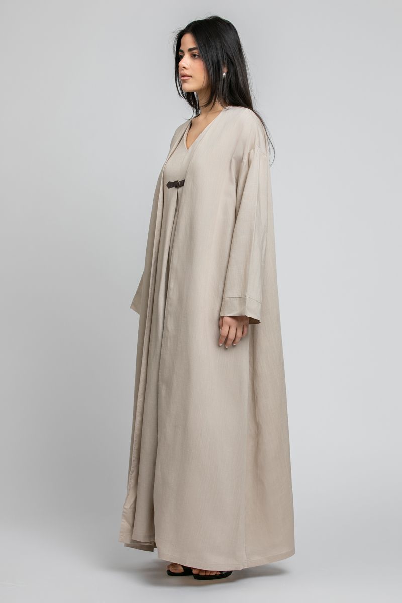 RINA Open Front Abaya with Wide Sleeves - Image 3