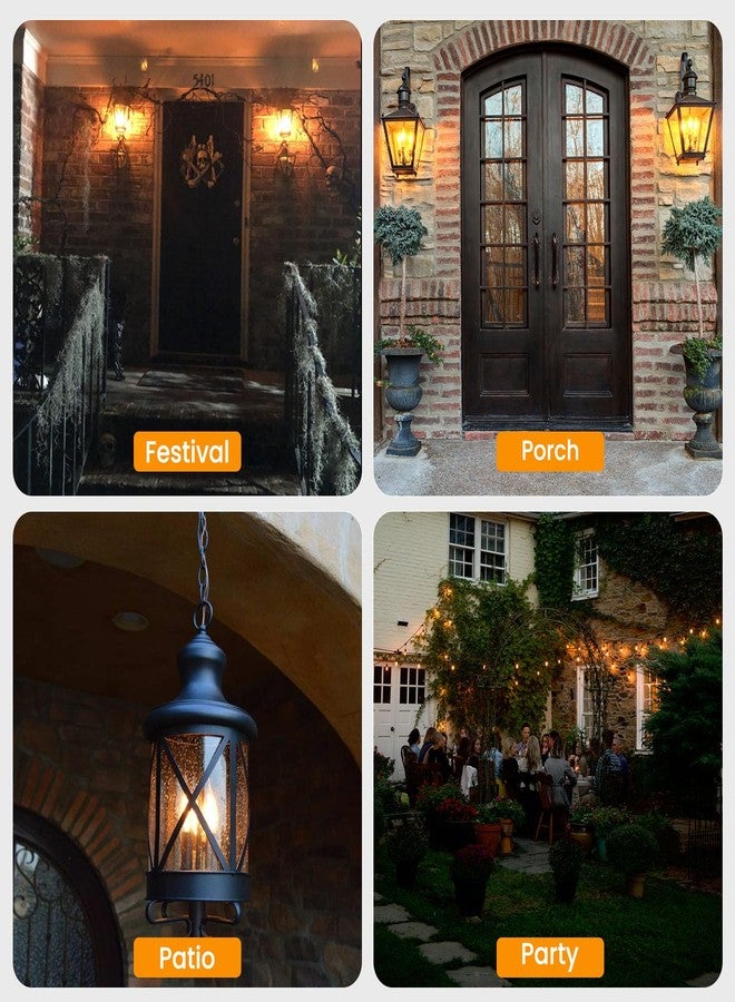 Hompavo 【Upgraded】 LED Flame Light Bulbs, 3 Modes Flickering Light Bulbs, E12 Chandelier Base Candle Fire Light Bulb for Halloween Christmas Party Porch Indoor & Outdoor Home Decoration - 6 Pack - Image 2