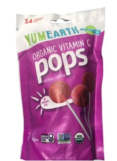 YumEarth Organic Vitamin C Pops - 14 Lollipops 3.1 Oz (87 G)  - Image 2