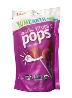 YumEarth Organic Vitamin C Pops - 14 Lollipops 3.1 Oz (87 G)  - Image 1