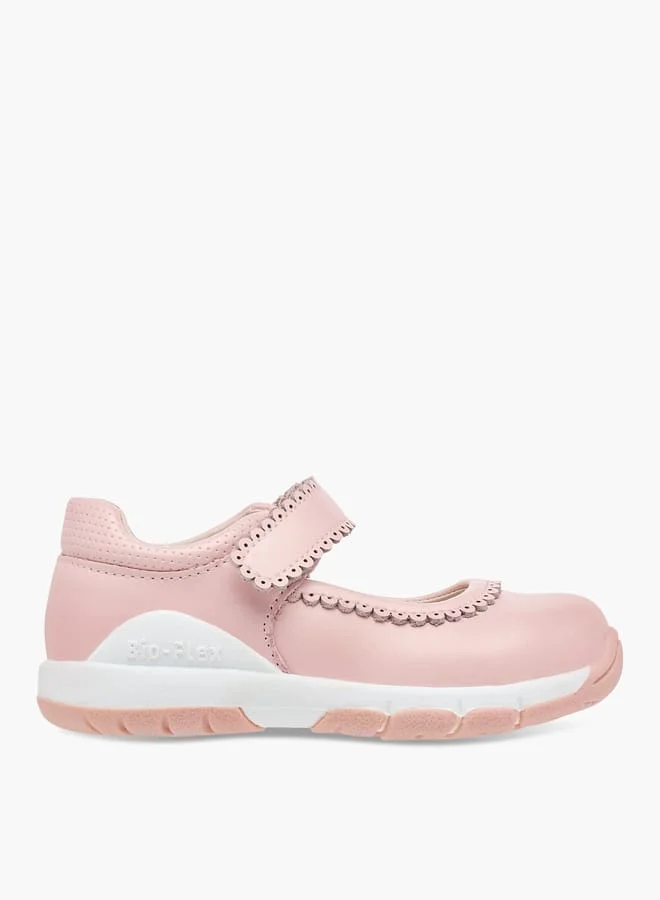 Barefeet Textured Mary Jane Shoes with Hook and Loop Closure