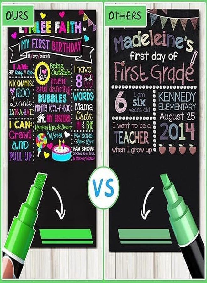 ADOERE أقلام طباشير سائلة من أدوير - 8 ألوان قابلة للغسل والمسح بالماء، أقلام طباشير نيون للسبورة، لافتات السبورة، النوافذ الزجاجية، فنون أطفال المدارس - أقلام نوافذ قابلة للمسح للسيارات - Image 4