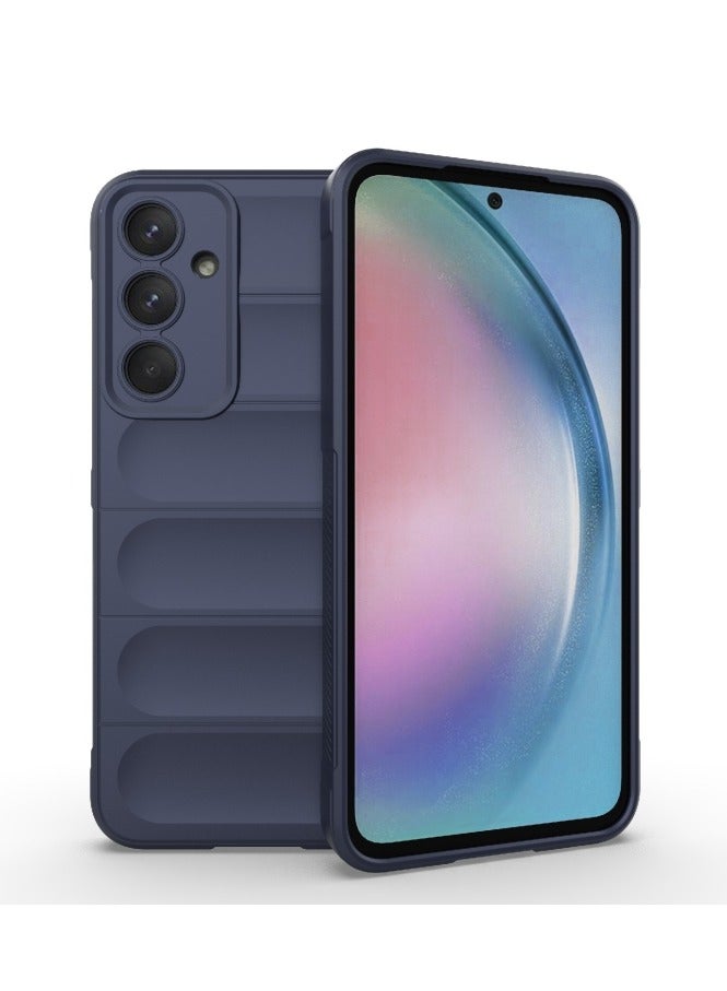 حافظة هاتف ماجيك شيلد من السيليكون المقاوم للصدمات لهاتف سامسونج جالاكسي A35 باللون الأزرق