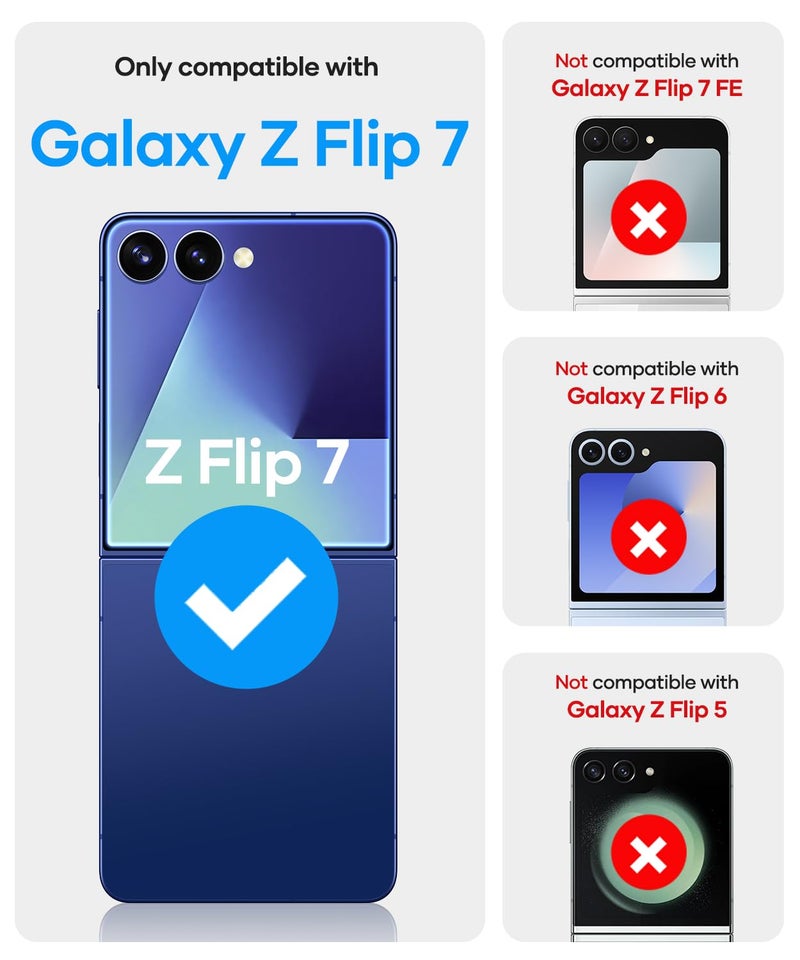 Vihibii for Samsung Galaxy Z Flip 7 Slim Case with Rugged Hinge Protection & Outer Screen Protector & Non-Slip Texture, Shockproof Durable Phone Case Cover for Samsung Z Flip 7 5G 2025, Dark Purple - Image 2