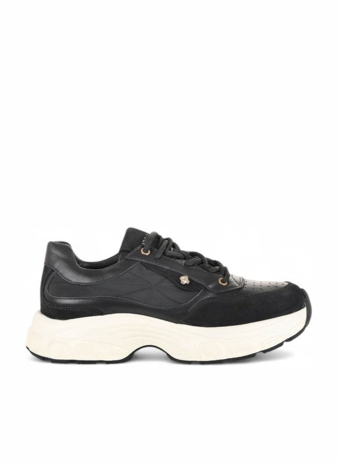 BUENO Women's Chunky Sole Sneakers – Stylish Lace-Up Trainers with Suede and Mesh Panels for Sporty Casual Wear - Image 1