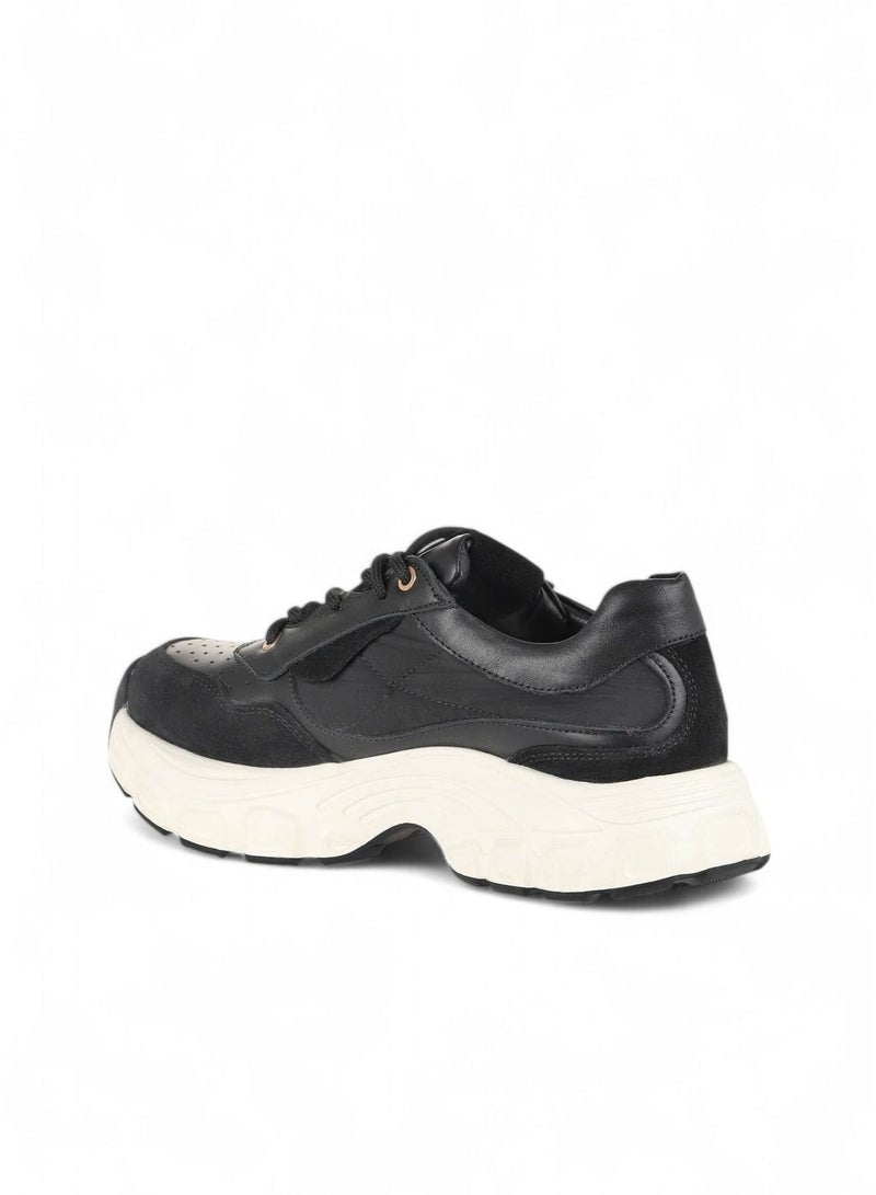 BUENO Women's Chunky Sole Sneakers – Stylish Lace-Up Trainers with Suede and Mesh Panels for Sporty Casual Wear - Image 4