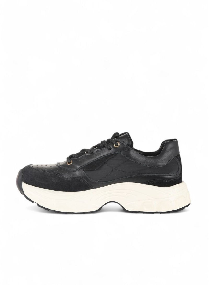 BUENO Women's Chunky Sole Sneakers – Stylish Lace-Up Trainers with Suede and Mesh Panels for Sporty Casual Wear - Image 3