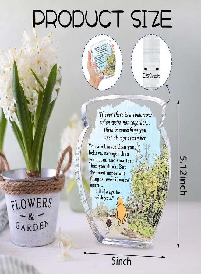 TAGDANK Hunny Pot Shape Acrylic Desk Decor Winnie Long Distance Friendship Gifts Inspirational Gifts, Pooh Quotes Desk Sign Decor, Birthday Gifts Graduation Gifts for Women Best Friend Mom Sister - 01 - Image 2
