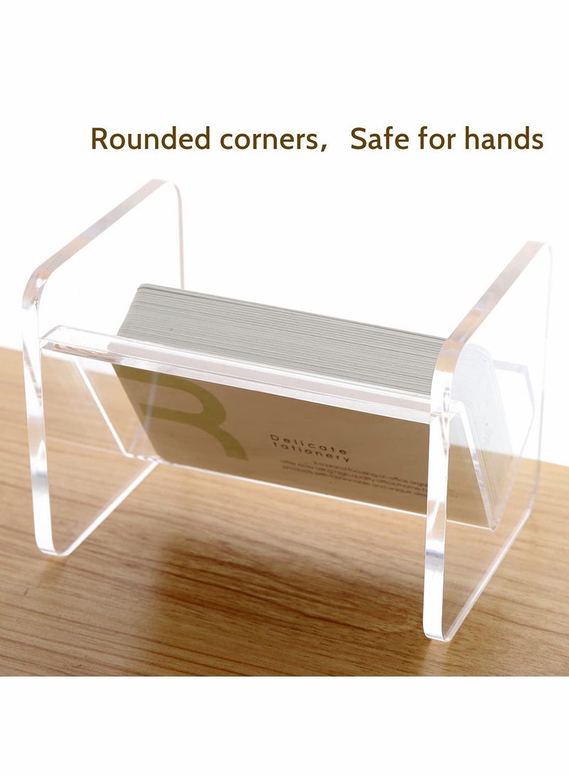 Excefore Business Card Holder, Acrylic Business Card Holder for Desk Clear Business Card Stand Desktop Business Card Holders Plastic Business Card Display for Exhibition, Home, and Office  - Image 4