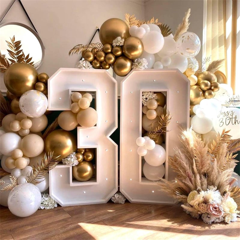 Paeyeq Beige White Gold Balloons, 60PCS Nude Metallic Champagne Gold Cream White Clear Balloon Ivory White Sand Transparent Neutral Balloons for Birthday Boho Wedding Anniversary Engagement Party Decoration - Image 3