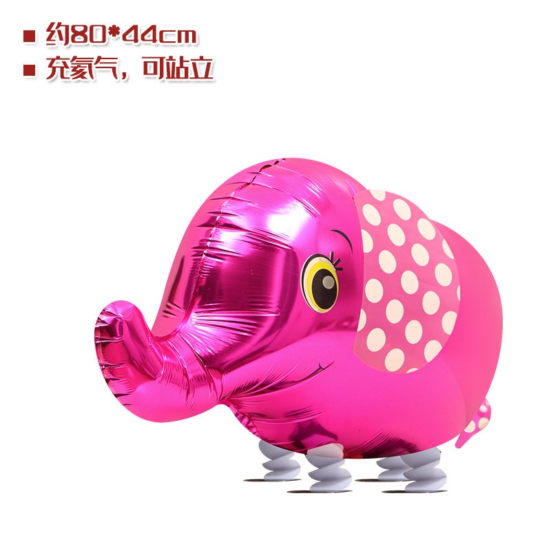 Walking Animal Balloons for Kids Birthday Party Decor (Pink Elephant)