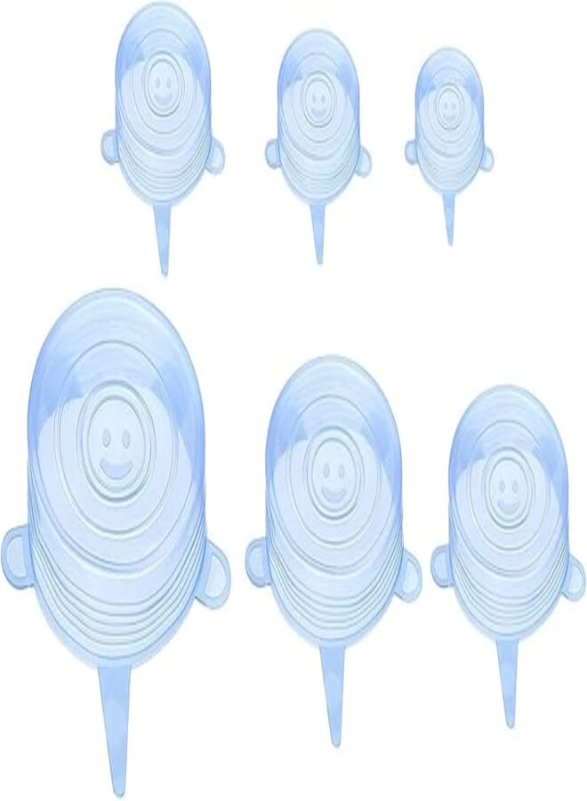 Elyassin Silicone Stretch Cover for Boxes, 6 Pieces - Blue