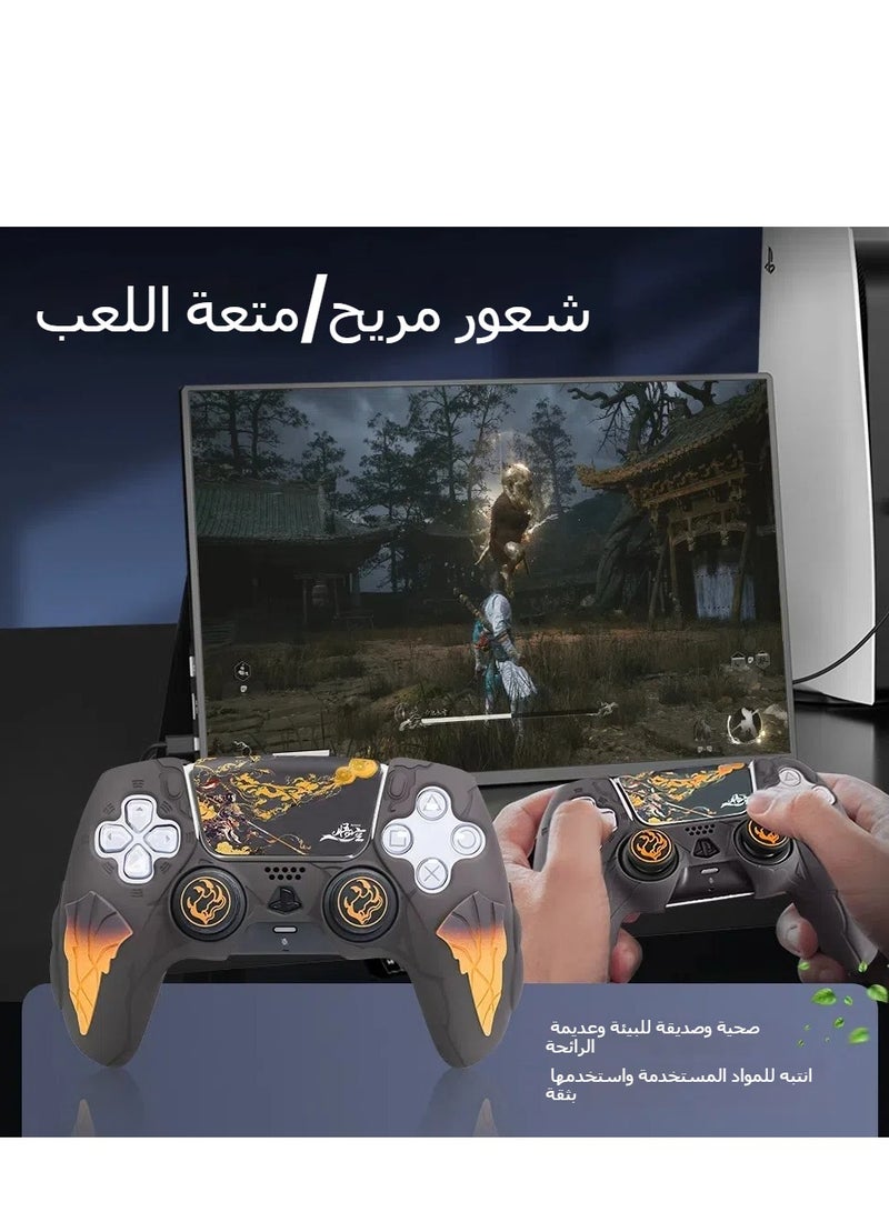 Premium PS5 Controller Case - “Black Myth: Wukong” Gaming Design, Non-Slip and Stain-Resistant Food-Grade Silicone Cover with Protective Cap - Image 5