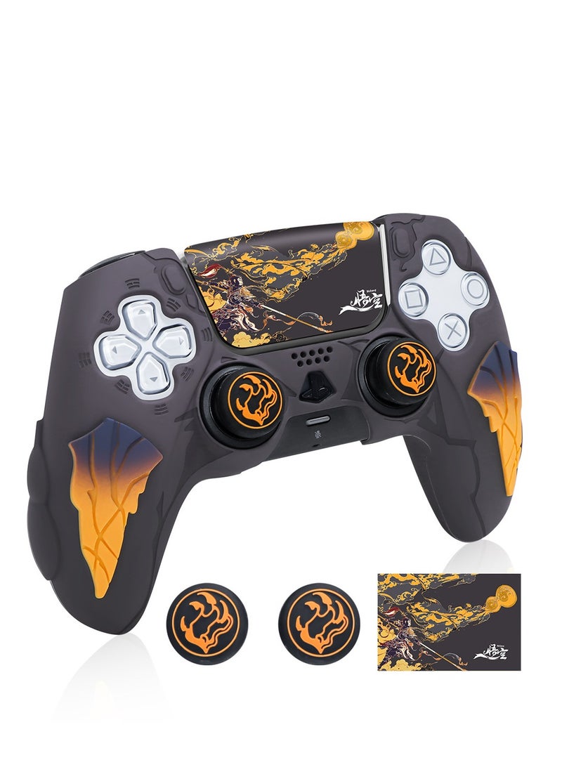 Premium PS5 Controller Case - “Black Myth: Wukong” Gaming Design, Non-Slip and Stain-Resistant Food-Grade Silicone Cover with Protective Cap - Image 1