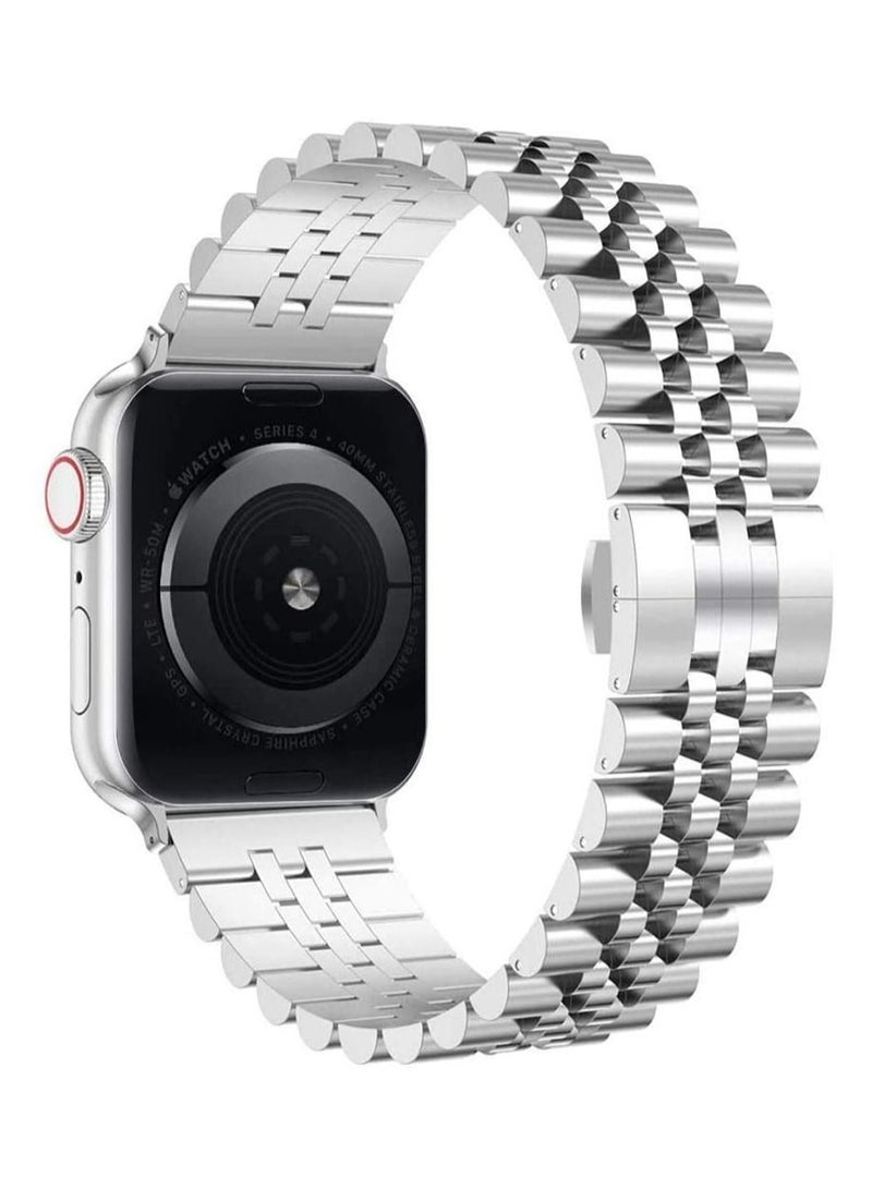 Replacement Band Compatible with Apple Watch 41mm / 40mm / 38mm, Stainless Steel Solid Strap Metal Bracelet for Apple Watch Series 7/6/5/4/3/2/SE - Image 2