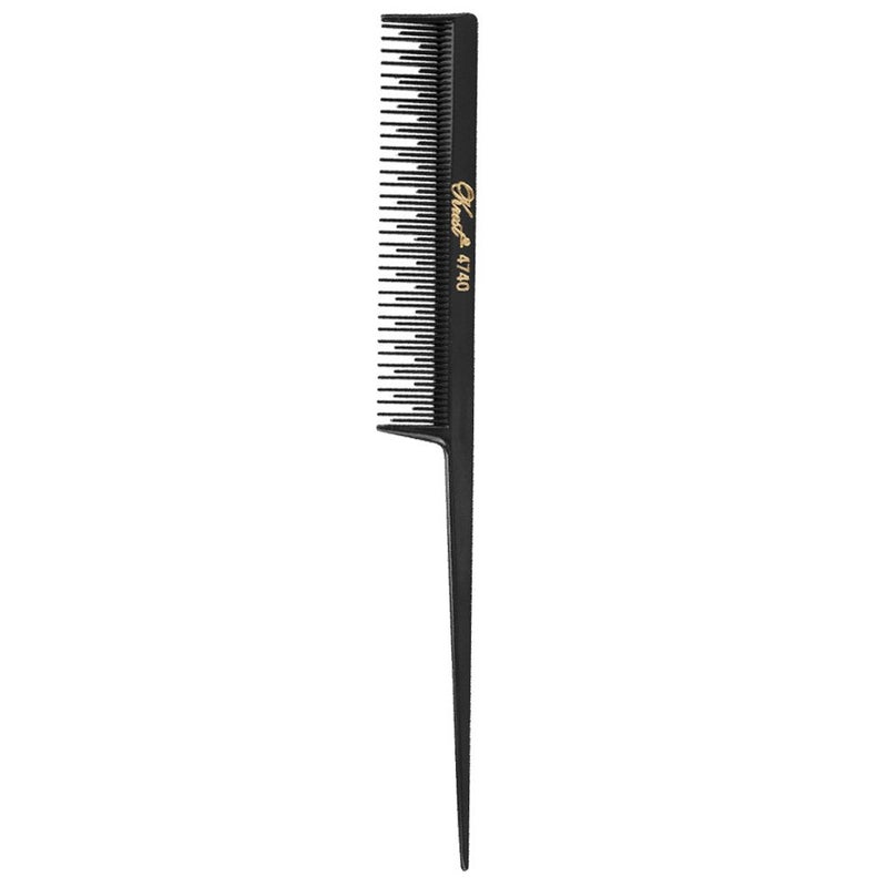 Barber Beauty Hair Krest 4740 8 Rattail Teaser Cutting Comb SBK4740BLK