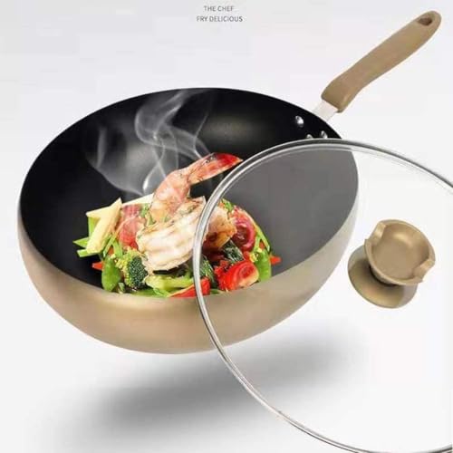 Jolfay Heavy Duty Pan with Handle, Bakers and Moulders Chinese Wok with Handle Stir-Fry, Deep-Frying, and More – Versatile, Easy-to-Clean Cooking 10Cm X 30Cm, Non-Coated & Non-Stick, Gas Stove Comp - Image 5