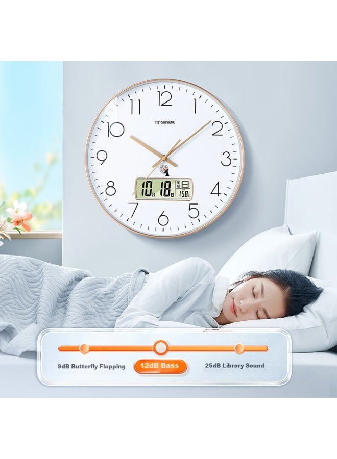 Timess Radio-controlled Wall Clock Automatic Time Setting Living Room Clock New Temperature Calendar Wall Clock 36cm - Image 4