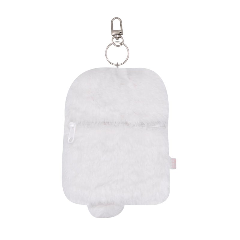 Caviotess Fuzzy Plush Kpop Photocard Holder with Keychain  Cute Cat Photo Sleeve Bank ID Credit Card Holder Stationery - Image 2