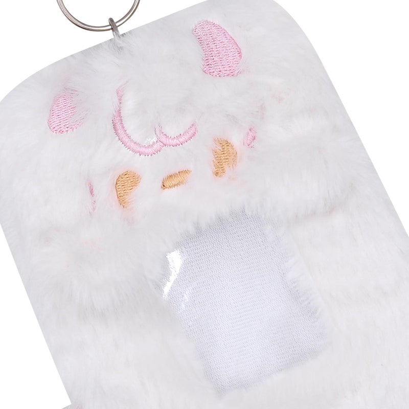 Caviotess Fuzzy Plush Kpop Photocard Holder with Keychain  Cute Cat Photo Sleeve Bank ID Credit Card Holder Stationery - Image 5