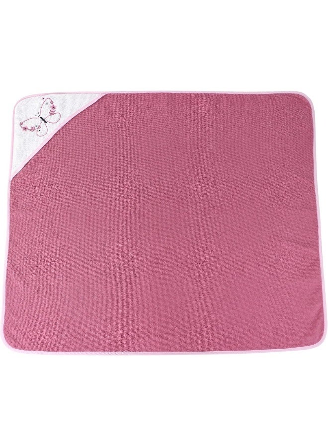 Cudlie Buttons & Stitches Baby Girl 3 Pack Rolled/Carded Hooded Towels In Butterfly Polka Print - Image 3